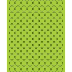 Tape Logic® Fluorescent Circle Laser Labels, 3/4", Fluorescent Green, 10800/Case (LL190GN)