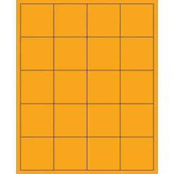 Tape Logic® Rectangle Laser Labels, 2" x 2", Fluorescent Orange, 2000/Case (LL172OR)