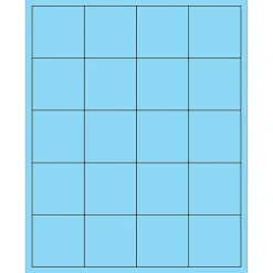 Tape Logic® Rectangle Laser Labels, 2" x 2", Pastel Blue, 2000/Case (LL172BE)