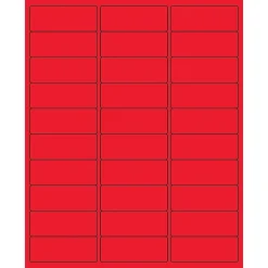 Tape Logic® Rectangle Laser Labels, 2 5/8" x 1", Fluorescent Red, 3000/Case (LL173RD)