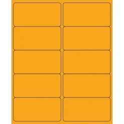 Tape Logic® Rectangle Laser Labels, 4" x 2", Fluorescent Orange, 1000/Case (LL178OR)