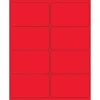 Tape Logic® Rectangle Laser Labels, 4" x 2 1/2", Fluorescent Red, 800/Case (LL179RD)