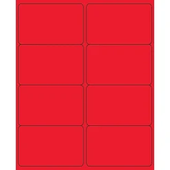 Tape Logic® Rectangle Laser Labels, 4" x 2 1/2", Fluorescent Red, 800/Case (LL179RD)