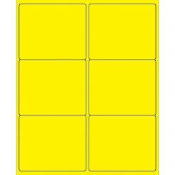 Tape Logic® Rectangle Laser Labels, 4" x 3 1/3", Fluorescent Yellow, 600/Case (LL180YE)