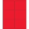 Tape Logic® Rectangle Laser Labels, 4" x 3 1/3", Fluorescent Red, 600/Case (LL180RD)