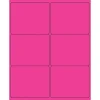 Tape Logic® Rectangle Laser Labels, 4" x 3 1/3", Fluorescent Pink, 600/Case (LL180PK)