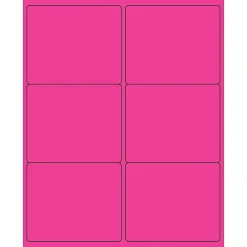 Tape Logic® Rectangle Laser Labels, 4" x 3 1/3", Fluorescent Pink, 600/Case (LL180PK)