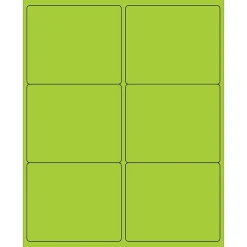 Tape Logic® Rectangle Laser Labels, 4" x 3 1/3", Fluorescent Green, 600/Case (LL180GN)