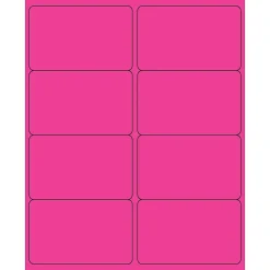 Tape Logic® Rectangle Laser Labels, 4" x 2 1/2", Fluorescent Pink, 800/Case (LL179PK)
