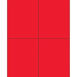 Tape Logic® Rectangle Laser Labels, 4 1/4" x 5 1/2", Fluorescent Red, 400/Case (LL183RD)