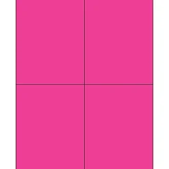 Tape Logic® Rectangle Laser Labels, 4 1/4" x 5 1/2", Fluorescent Pink, 400/Case (LL183PK)