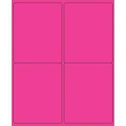 Tape Logic® Rectangle Laser Labels, 4" x 5", Fluorescent Pink, 400/Case (LL181PK)