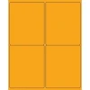 Tape Logic® Rectangle Laser Labels, 4" x 5", Fluorescent Orange, 400/Case (LL181OR)