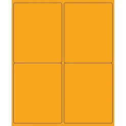 Tape Logic® Rectangle Laser Labels, 4" x 5", Fluorescent Orange, 400/Case (LL181OR)