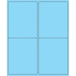 Tape Logic® Rectangle Laser Labels, 4" x 5", Pastel Blue, 400/Case (LL181BE)
