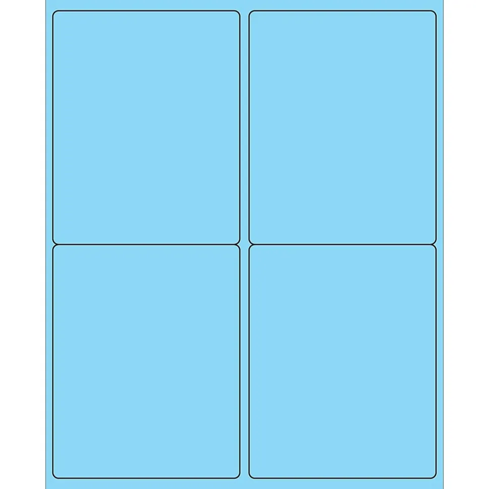 Tape Logic® Rectangle Laser Labels, 4" x 5", Pastel Blue, 400/Case (LL181BE)