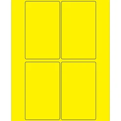 Tape Logic® Rectangle Laser Labels, 3" x 5", Fluorescent Yellow, 400/Case (LL175YE)