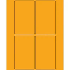 Tape Logic® Rectangle Laser Labels, 3" x 5", Fluorescent Orange, 400/Case (LL175OR)