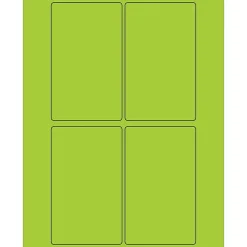 Tape Logic® Rectangle Laser Labels, 3" x 5", Fluorescent Green, 400/Case (LL175GN)