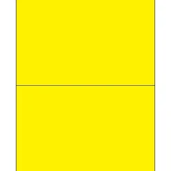 Tape Logic® Rectangle Laser Labels, 8 1/2" x 5 1/2", Fluorescent Yellow, 200/Case (LL184YE)
