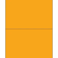 Tape Logic® Rectangle Laser Labels, 8 1/2" x 5 1/2", Fluorescent Orange, 200/Case (LL184OR)