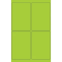 Tape Logic Rectangle Laser Labels, 4" x 6", Fluorescent Green, 400/Case (LL186GN)