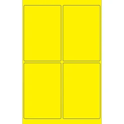 Tape Logic® Rectangle Laser Labels, 4" x 6", Fluorescent Yellow, 400/Case (LL186YE)