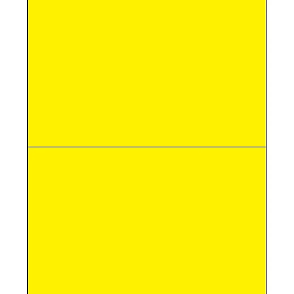 Tape Logic® Removable Rectangle Laser Labels, 8 1/2" x 5 1/2", Fluorescent Yellow, 200/Case (LL415YE)