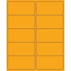 Tape Logic® Removable Rectangle Laser Labels, 4" x 2", Fluorescent Orange, 1000/Case (LL410OR)