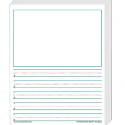 Teacher Created Resources K, 1 5/8" Space Writing Paper, Printed, Letter 8.50" x 11", White Paper, 360Sheet