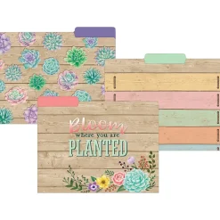 Teacher Created Resources Rustic Bloom File Folder, 1/3-Cut Tab, Letter Size, Assorted, 24/Pack (TCR8539-2)