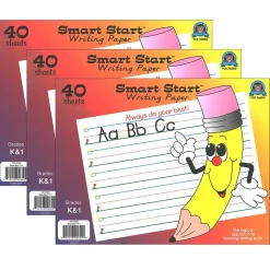 Teacher Created Resources Smart Start K-1 Writing Paper, 40 Sheet/Pack, Pack of 3 (TCR76500-3)