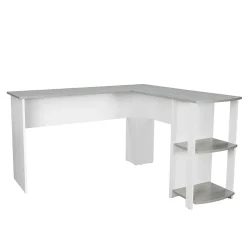 Techni Mobili 51" Mixed Materials L-Shaped Desk, Gray (RTA-8413L-GRY)