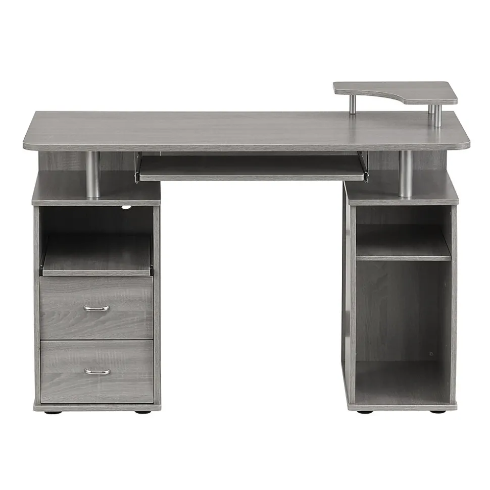 Techni Mobili Complete Computer Workstation Desk With Storage, Gray (RTA-8211-GRY)