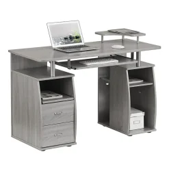 Techni Mobili Complete Computer Workstation Desk With Storage, Gray (RTA-8211-GRY)