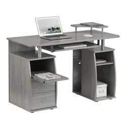 Techni Mobili Complete Computer Workstation Desk With Storage, Gray (RTA-8211-GRY)