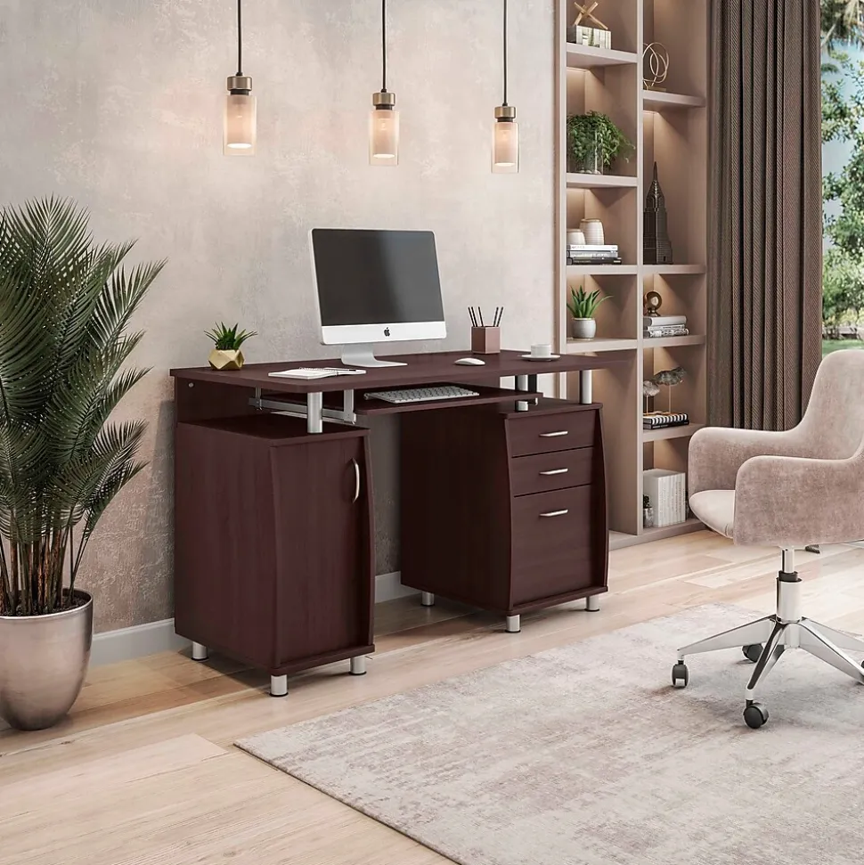 Techni Mobili 47"W Computer Desk, Chocolate (RTA-4985-CH36)