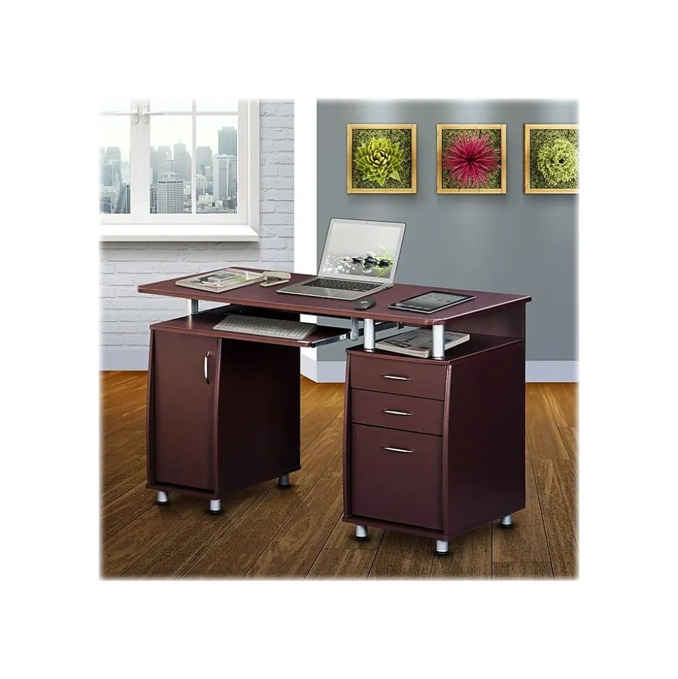Techni Mobili 47"W Computer Desk, Chocolate (RTA-4985-CH36)