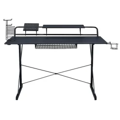 Techni Sport Carbon Computer Gaming Desk with Shelving, Black (RTA-TS200-BK)