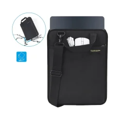 TechProtectus 9.7"-12" Water Resistant Vertical Laptop Sleeve, Shock-Absorbing, Black (TP-BK-VR11)
