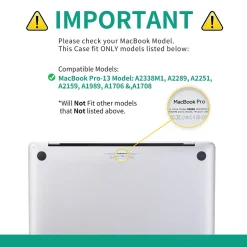 Techprotectus Laptop Case with Keyboard Cover and Screen Protector, Black, Plastic (TP-BK-K-MP13M1)