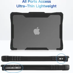 Techprotectus Rugged Laptop Sleeve with Keyboard Cover for Apple 13.6 Macbook Air 2022 M2, Black (TP-RBK-MA13M2)
