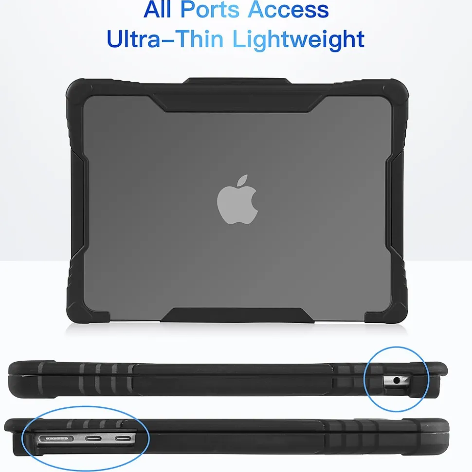 Techprotectus Rugged Laptop Sleeve with Keyboard Cover for Apple 13.6 Macbook Air 2022 M2, Black (TP-RBK-MA13M2)