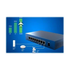 Tenda TEF1008P 8-Port Gigabit Ethernet Unmanaged Switch, 10/100 Mbps, Blue (TEF1008P)