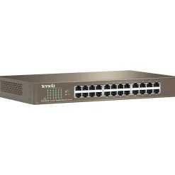 Tenda TEG1024D 24-Port Gigabit Ethernet Unmanaged Switch, Up to 2000 Mbps, Brown (TEG1024D)