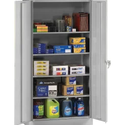 Tennsco 72" Steel Storage Cabinet with 5-Shelves, Light Grey (7224-LGY)