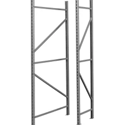 Tennsco Bulk Storage Upright Frame, Supports 10,000 lb., Medium Grey, 72"H x 1 3/4"W x 24"D