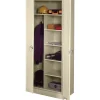 Tennsco Deluxe Combination Storage Cabinet, 6-Shelf, 1 Closet, Putty, 78"H x 36"W x 18"D