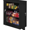 Tennsco Deluxe Counter-Height Storage Cabinet with Double Hinge Doors, 3-Shelf, Black, 42"H x 36"W x 24"D