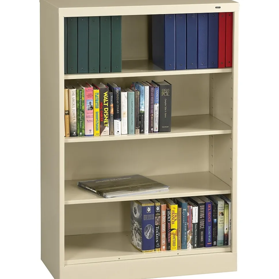 Tennsco 55"H 4-Shelf Welded Bookcase, Putty (TNN-BC1852PY)